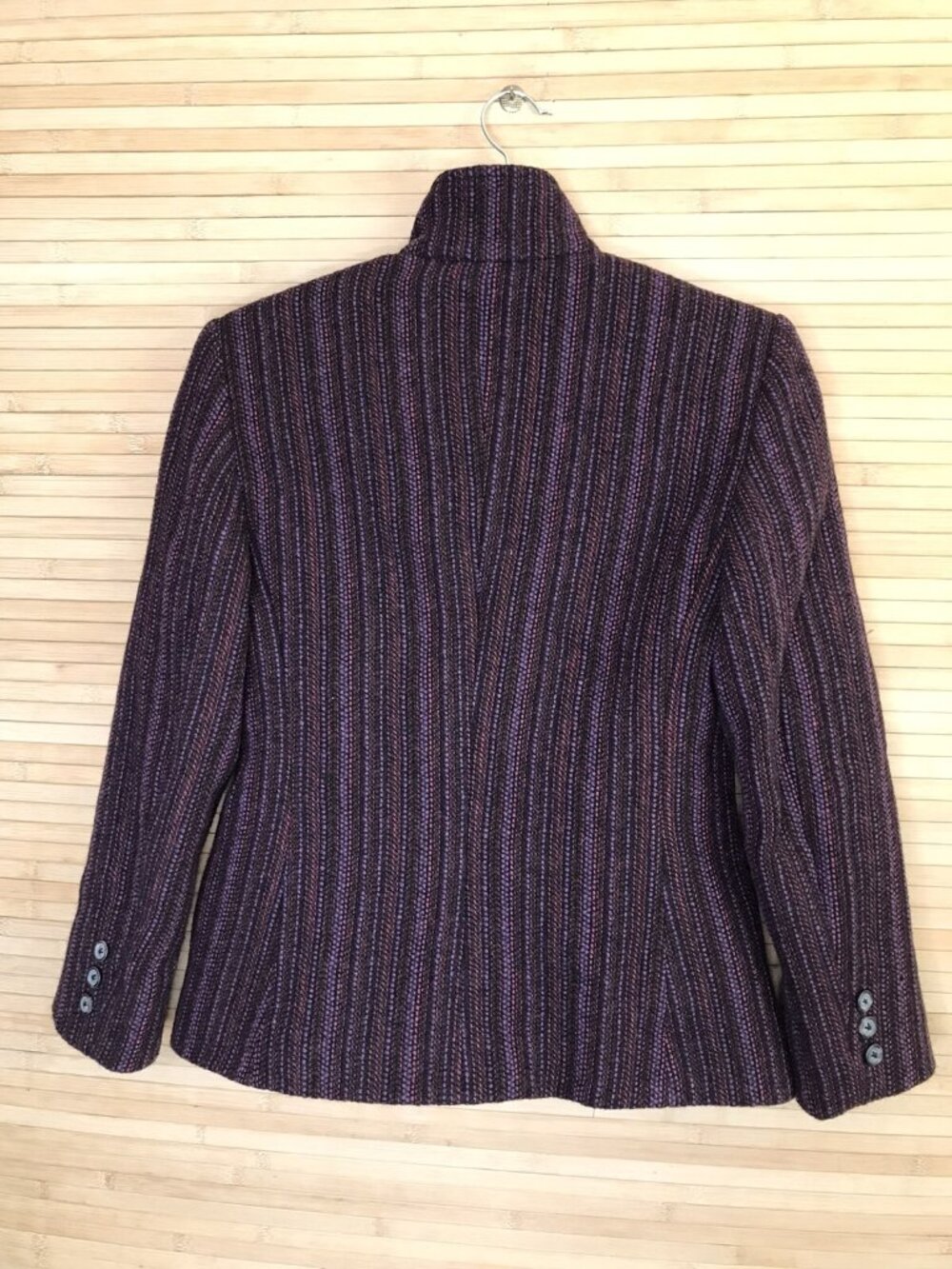 MAX MARA Weekend purple textured wool blend blazer jacket sz 4 - Picture 3 of 6